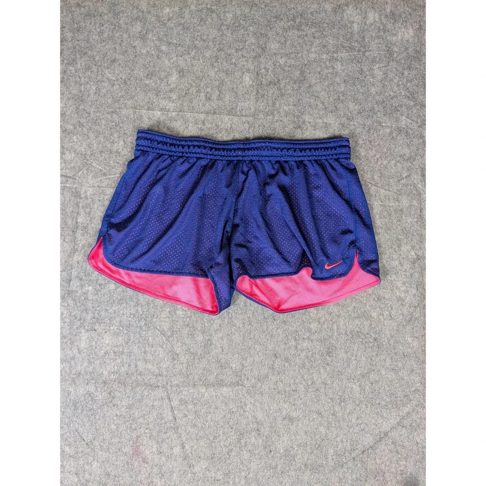 Nike Dri-FIT Mesh Running Shorts Navy Blue Pink Athletic Gym Activewear L